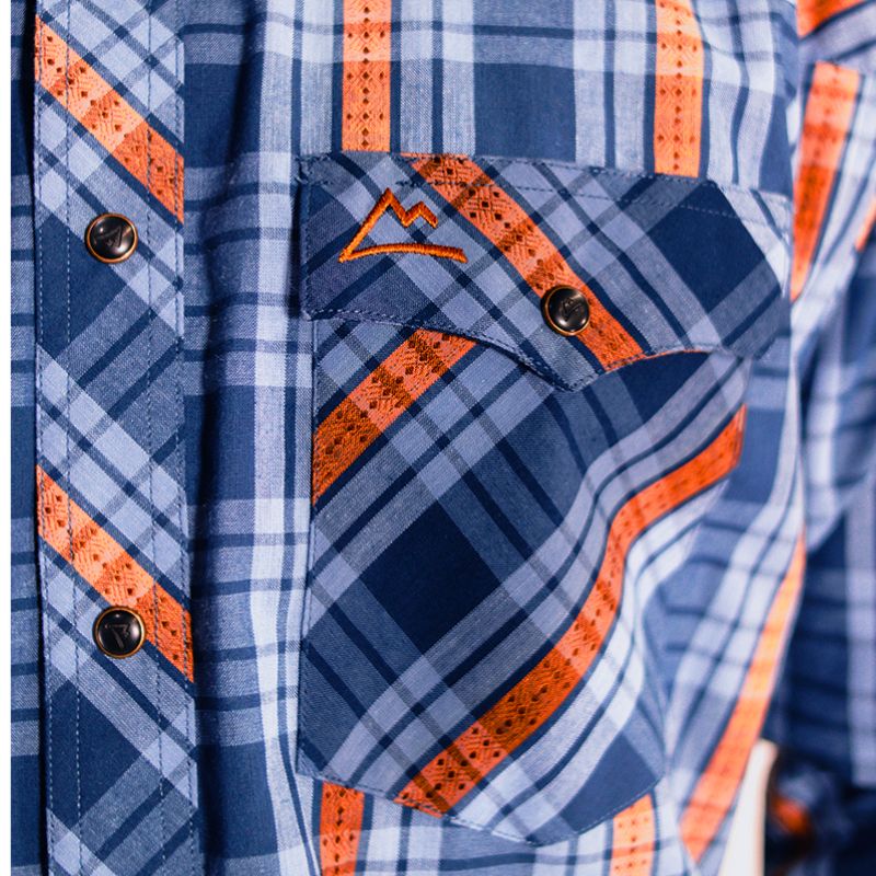 Camisa Vaquera Icy Denver Hombre Cuadros Azul