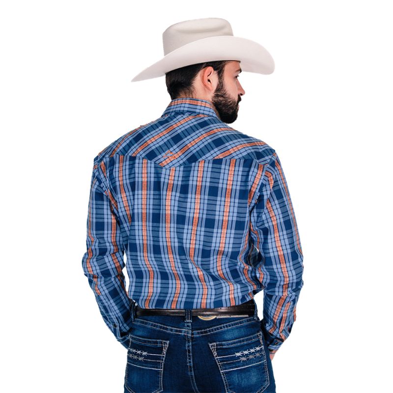 Camisa Vaquera Icy Denver Hombre Cuadros Azul