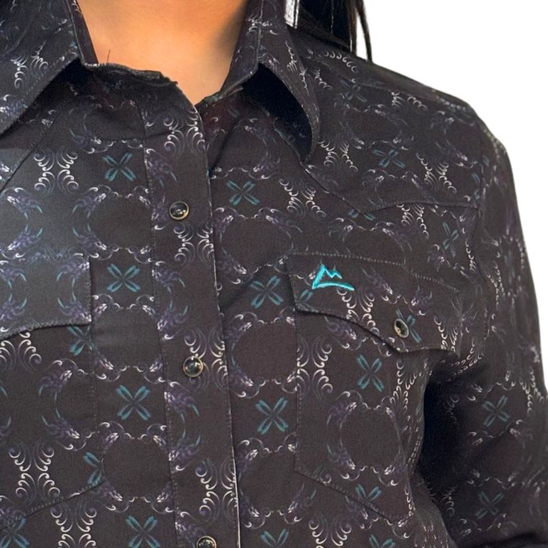 Camisa Vaquera Icy Denver Dama Quetzal Negro A-CM131