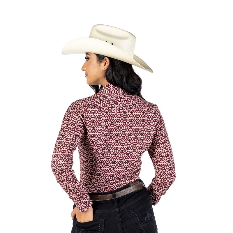 Camisa Vaquera Dama Estampado Cuadro Toros