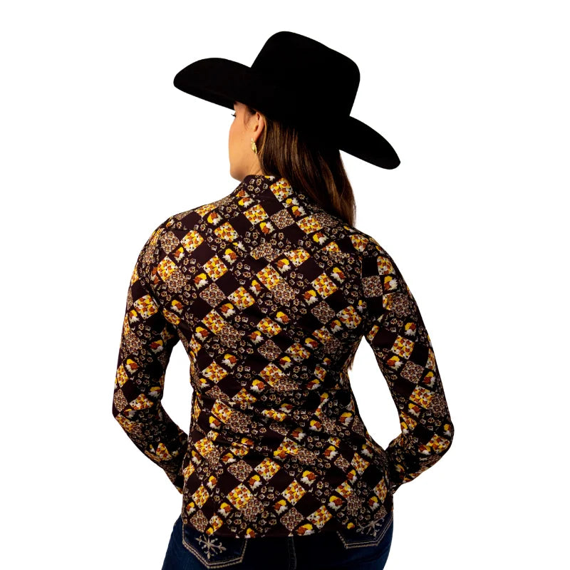 Camisa Vaquera Dama Flowered Patchwork