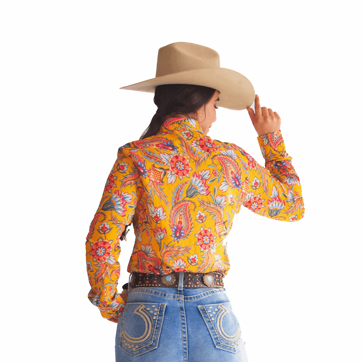Camisa vaquera Flores Amarillo
