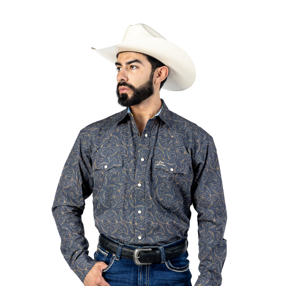 Camisa Caballero Estampado Silueta Caballos