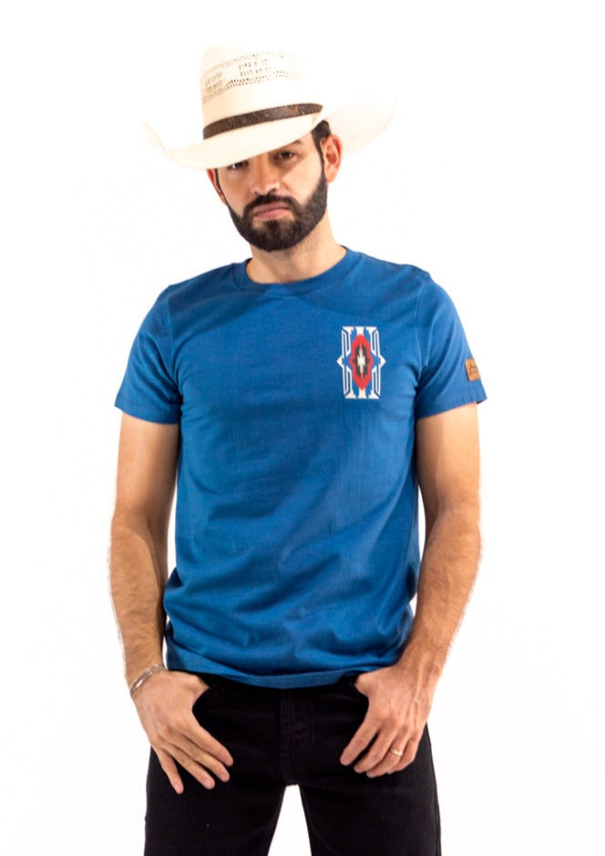Playera Para Caballero Azul Plumbago