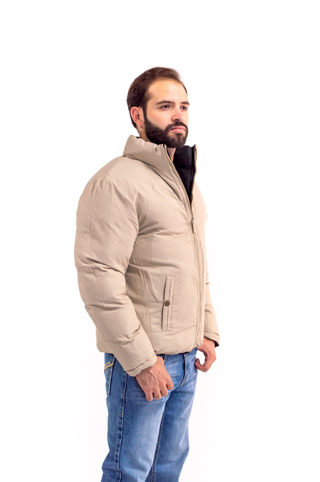 Chamarra Caballero Doble Vista Black/Kakhi