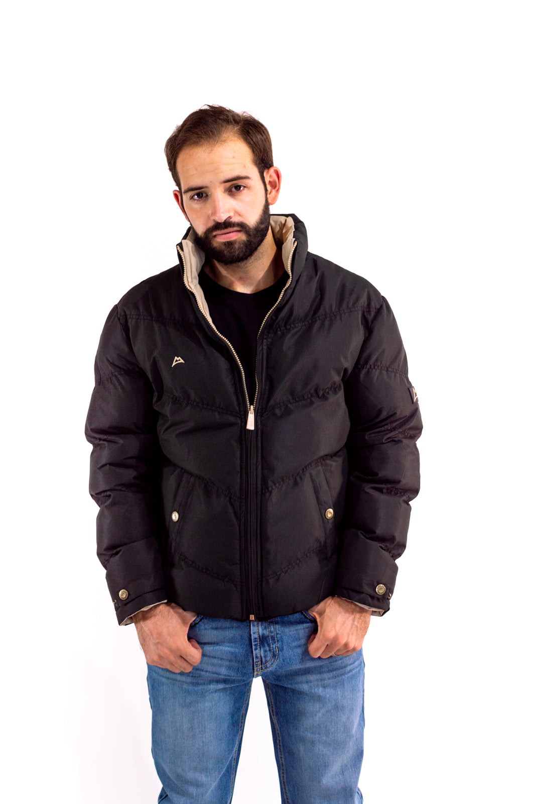 Chamarra Caballero Doble Vista Black/Kakhi