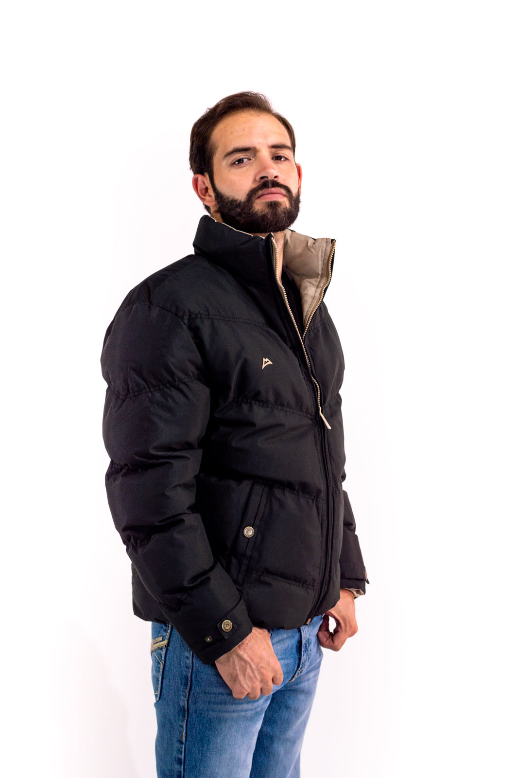 Chamarra Caballero Doble Vista Black/Kakhi