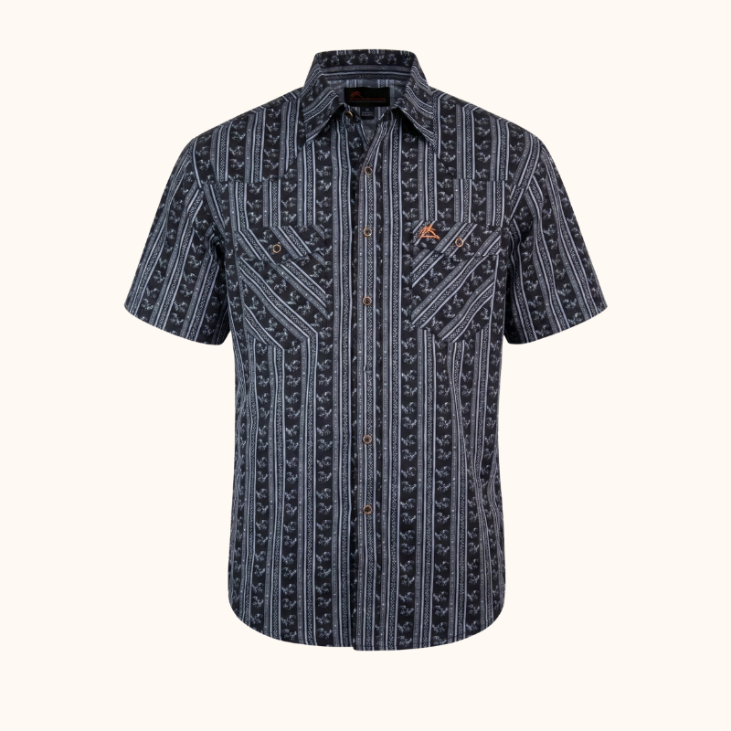 Camisa Vaquera Frisco Caballos Negro