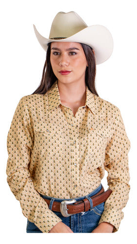 Camisa Vaquera Estampado Caballos Y Cactus