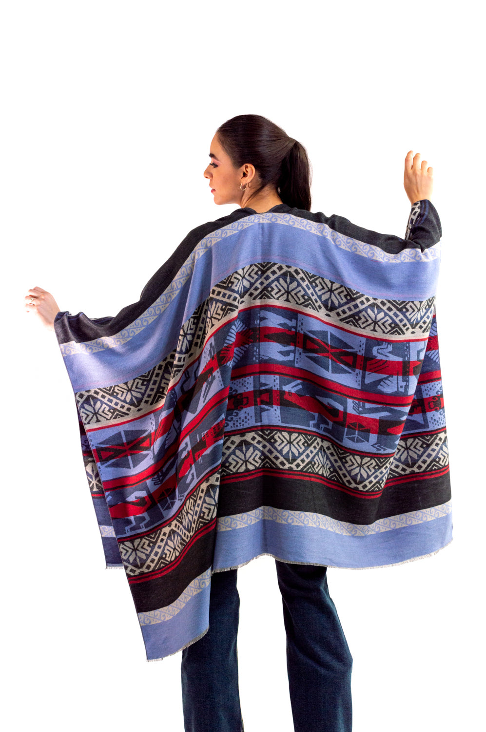 Poncho Icy Denver Blue Étnico