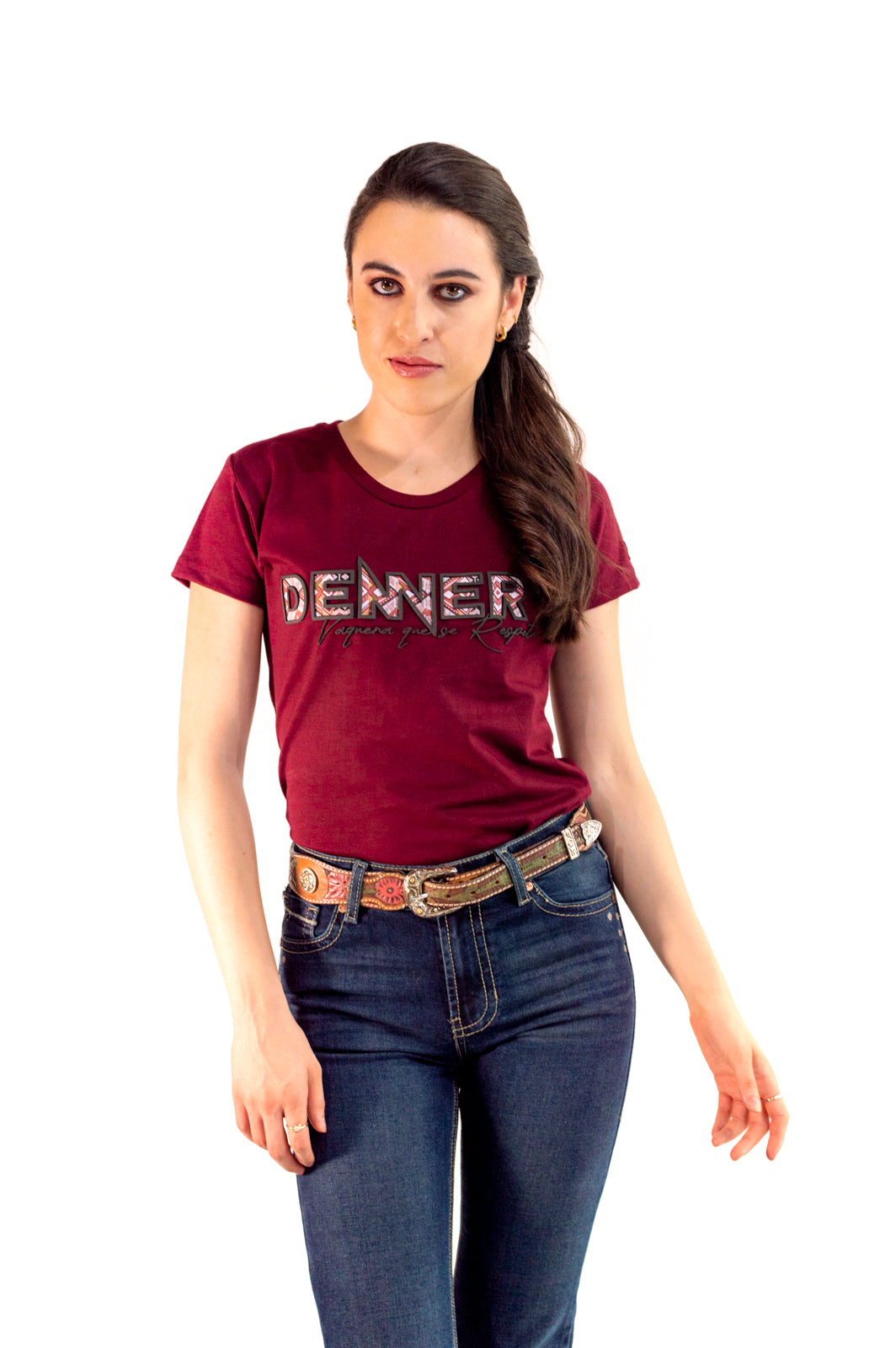 Playera Para Dama Jaspe Vino