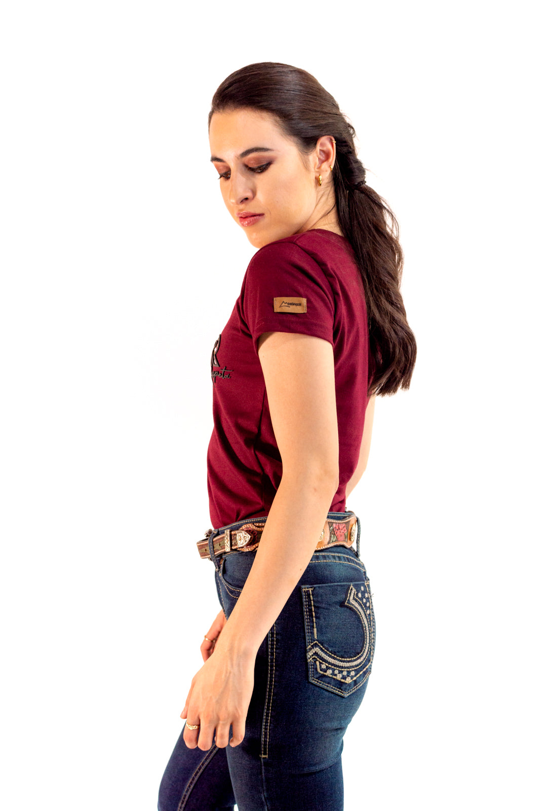 Playera Para Dama Jaspe Vino