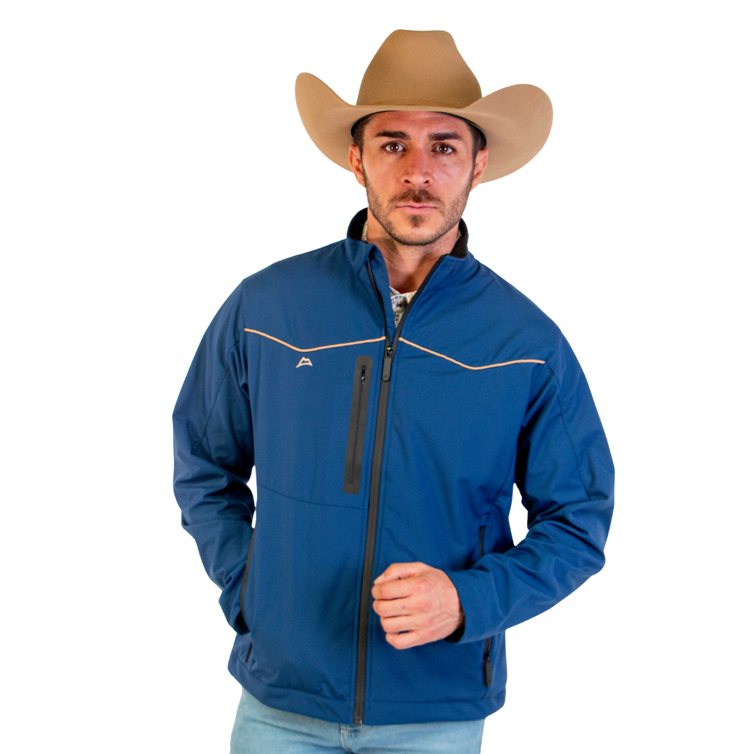 Chamarra Vaquera Navy/Beige Impermeable