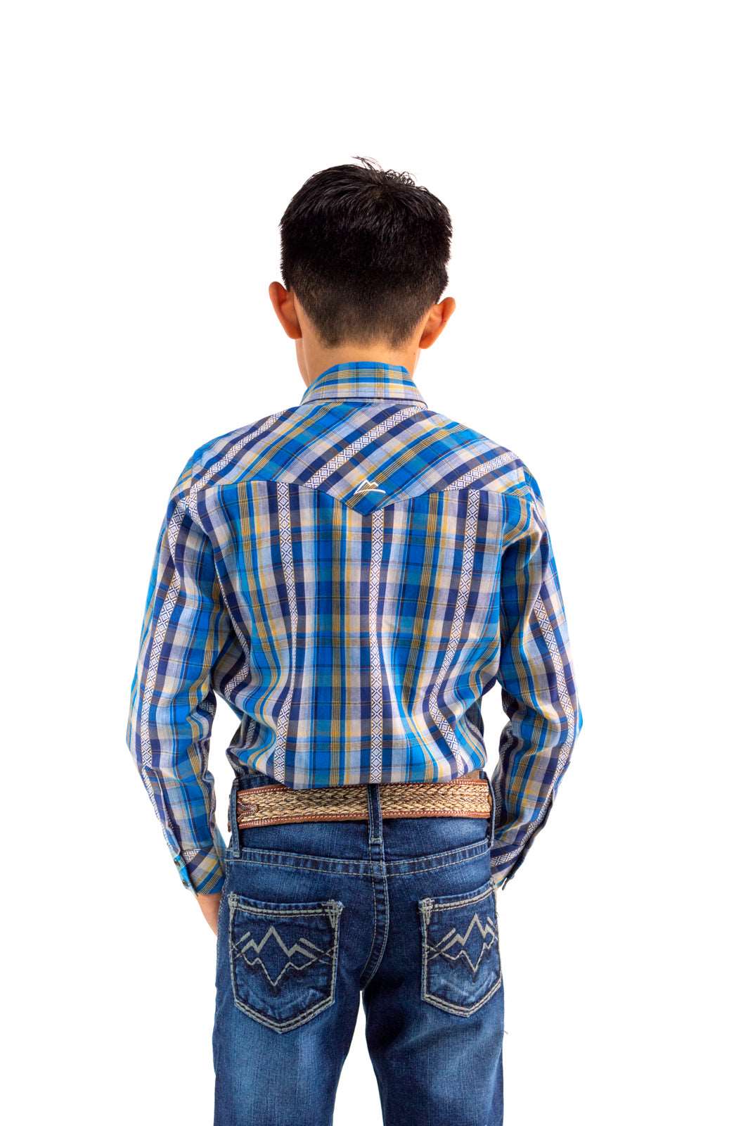 Camisa Kids preteñido azul y amarillo CKD022