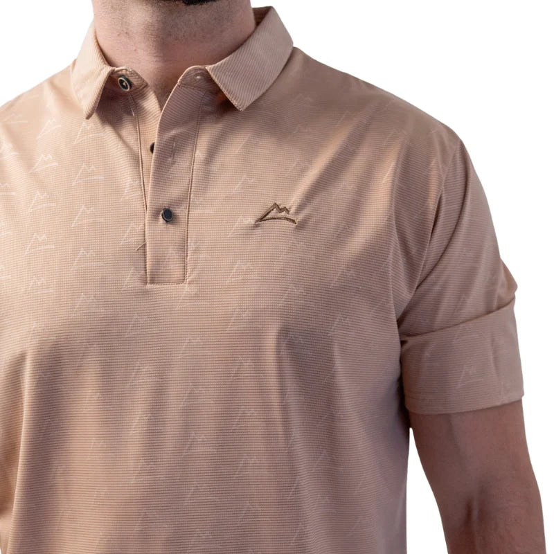 Polo Print Beige Café Hombre